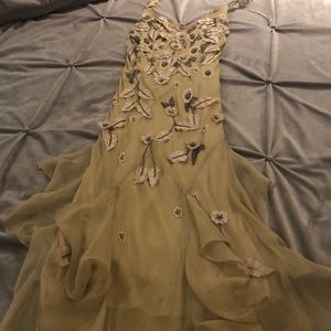 Beige Cole beaded gown